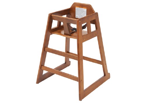 Winco CHH-104 Wooden High Chair, Walnut, Unassembled