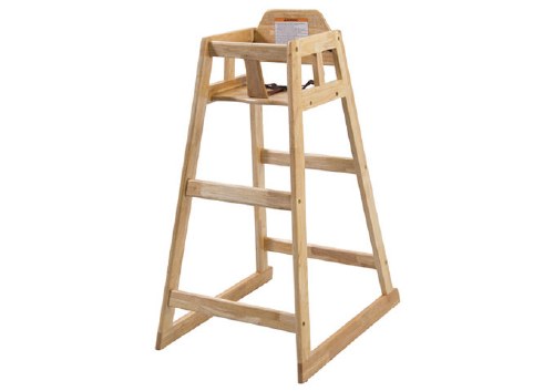 Winco CHH-601 Wooden High Chair, Natural, Pub Height