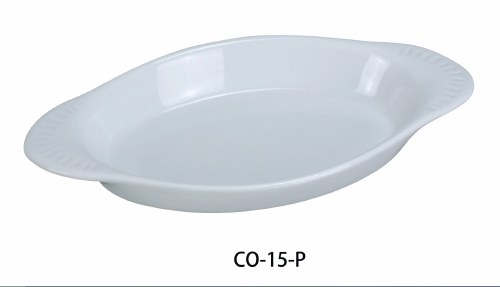 Yanco CO-15-P Porcelain Oval Bowl, Welsh Rabbit, Super White, 36 Piece, 15 Oz