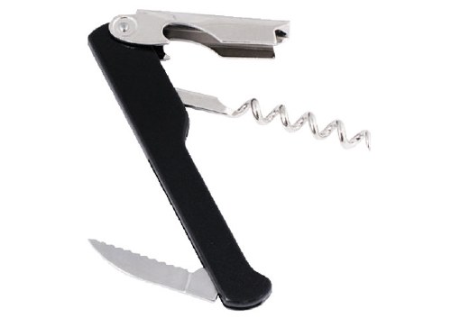 Winco CO-712 Stainless Steel Waiter's Corkscrew, Black