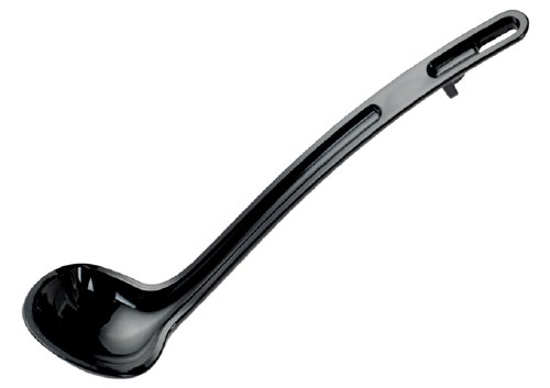 Winco CVLD-8K Dual Spout Polycarbonate Ladle with Stopper, Black, 3/4 Oz