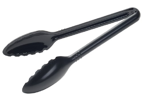 Winco CVST-9K Disposable Polycarbonate Curv Serving Tong, Black, 9"