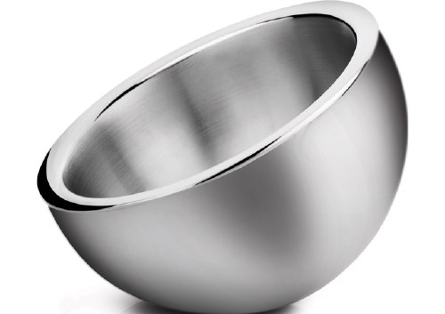 Winco DWAB-S Stainless Steel Angled Display Bowl, Double-Wall Insulated, 2.5 Qt