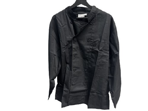 CHEF COAT, LONG SLV, BK, LG