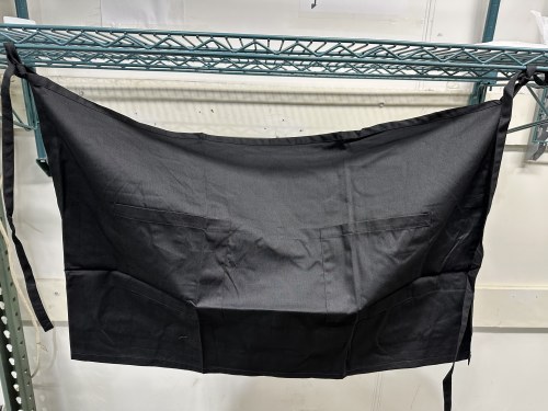 HALF BISTRO APRON,BLACK,2 POCK