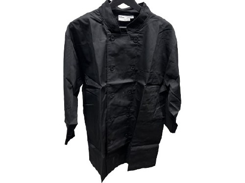 CHEF COAT, 3/4 SLEEVE, BK LG