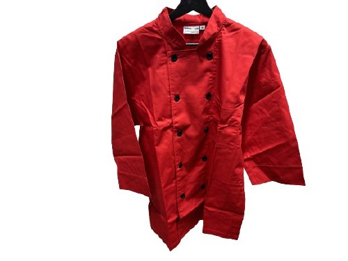 CHEF COAT, 3/4 SLEEVE, RD, MED