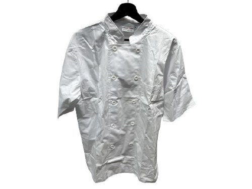 CHEF COAT,SHORT SLV,WH,VENT,M