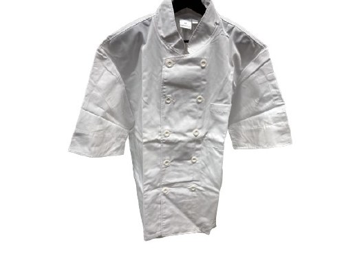 CHEF COAT,SHORT SLV, WH, LG