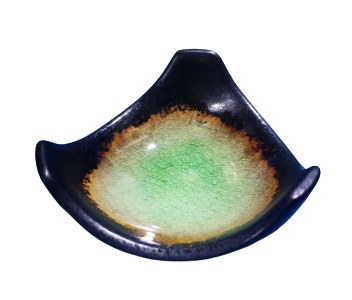 4" Green Porcelain Sauce Dish with Raised Sides