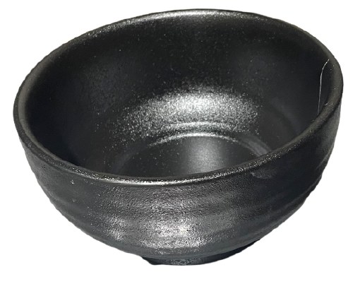 E581B0076-6 Asian Round Bowl, 6.5" Diameter, Black, Box of 3