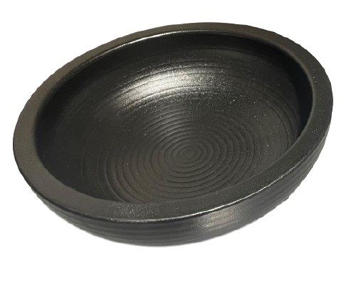 E581B0124-8 Asian Round Bowl, 8" Diameter, Black, Box of 2