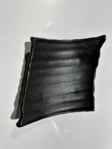 E581P0330-10 Asian Porcelain Plate, 10" Length x 8" Wide, Black, Box of 2
