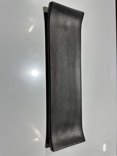 E581P14010-14 Asian Rectangle Porcelain Plate, 13.5" Length, Black, Box of 2