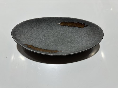 E593P10042-9 Asian Porcelain Plate, 9" Length, Gray/Brown, Box of 5