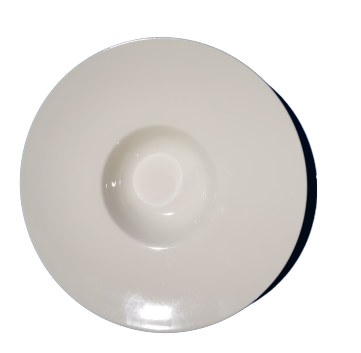 11.25" White Porcelain Plate with Wide Rim