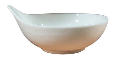 3.5" White Porcelain Bowl with Flat Handle