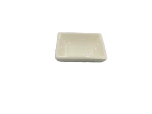 3" Rectangular White Porcelain Sauce Dish