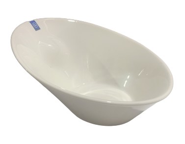 BOWL 8" SLANTED PORCELAIN,3/24