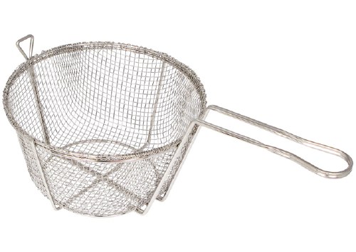 Winco FBR-8 Wire Fry Basket for Fryer/Pasta Pans, Round, 1/4 In Mesh, 8" Diameter