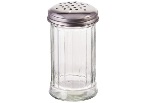 Winco G-103 Glass Shaker with Stainless Steel Perforated Top, 12 Oz