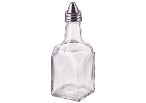 Winco G-104 Glass Cruet with Stainless Steel Top, 6 Oz