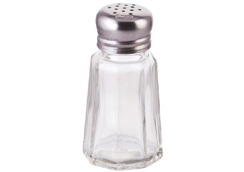 Winco G-105 Glass Salt/Pepper Shaker with Stainless Steel Perforated Mushroom Top, 12/Pack