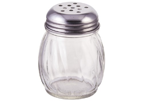 Winco G-107 Glass Cheese Shaker with Stainless Steel Perforated Top, 6 Oz