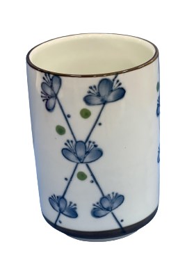 8 OZ BLUE FLOWER TEA CUP, 4/72