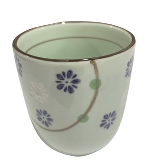 TEA CUP 6 OZ PURPL FLOWER,6/96