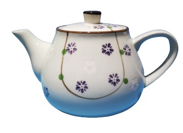 TEAPOT 24 OZ PURP FLOWER,1/24