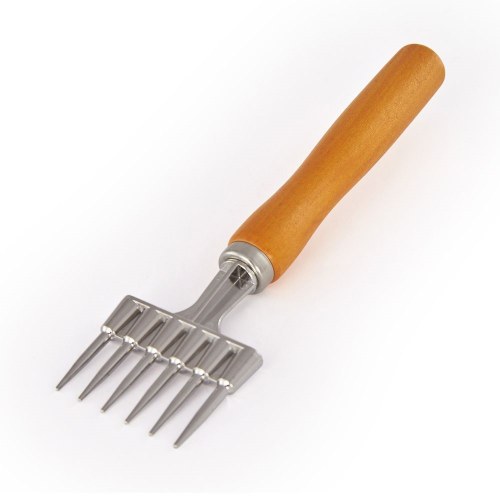 Thunder Group IRCP008 Stainless Steel Ice Chipper with Wood Handle, 6 Prong, 7.75"