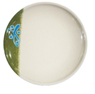Fuji J811A/M Asian Melamine Plate, 11.5" Diameter, Green China, Box of 12