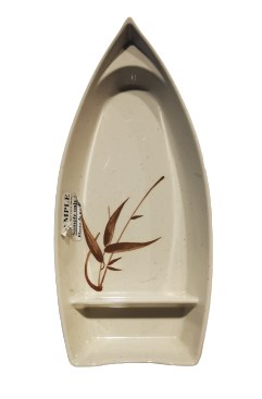Fuji JB11A/J Asian Melamine Boat, 12" X 5.5", Brown Bamboo, Box of 6