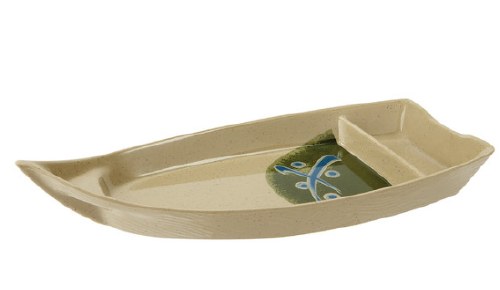 Fuji JB11A/M Asian Melamine Boat, 12" Length x 5.5" Width, Green China, Box of 6