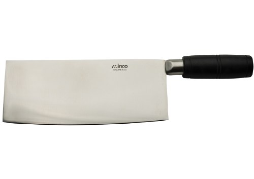 Winco KC-601 Stainless Steel Cleaver with POM Handle, 8" X 3.5"