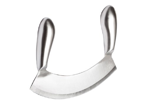 Winco KCC-3 Stainless Steel Mezzaluna with Single Blade