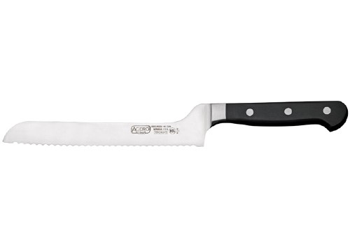Winco KFP-83 German Steel Offset Bread Knife, 8" Blade
