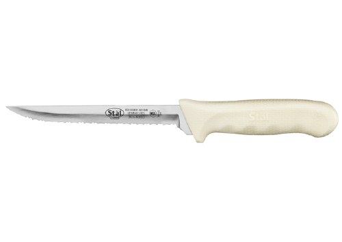 Winco KWP-63 Gernan Steel Utility Knife with Wavy Edge, 6" Blade