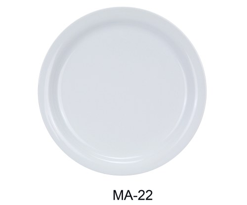Yanco MA-22 Oval Porcelain Plate, Mayor, Narrow Rim, Super White, 8-3/8" Diameter, Box of 6
