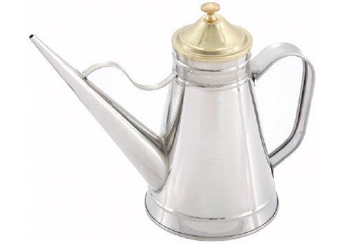 Winco OC-24 Stainless Steel Oil Can with Brass Cover, 24 Oz