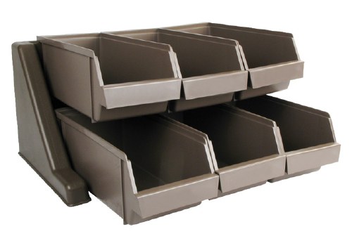 Winco OGZ-6 Plastic Organizer Rack with 6 Bins (OGZ-1B)