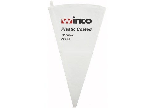 Winco PBC-16 Cotton Pastry Bag with Plastic Coated Interior, 16"
