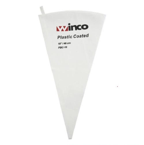 Winco PBC-18 Cotton Pastry Bag with Plastic Coated Interior, 18"