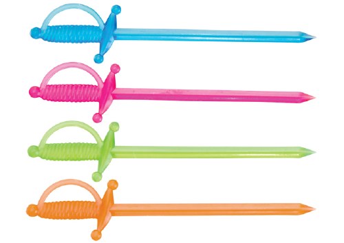 Winco PK-S3 Plastic Swords, Various Colors, 500/Pack