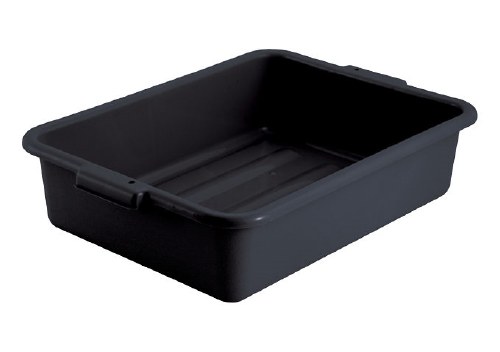 Winco PL-5K Polypropylene Dish Box, Black, 5"