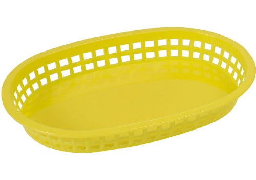 Winco PLB-Y Poly Plastic Oval Platter Basket, Yellow, 10.75" X 7.25"