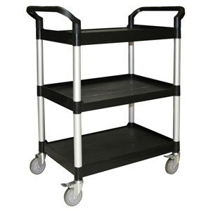 Thunder Group PLBC4019B Aluminum 3-Tier Cart, Black, Large