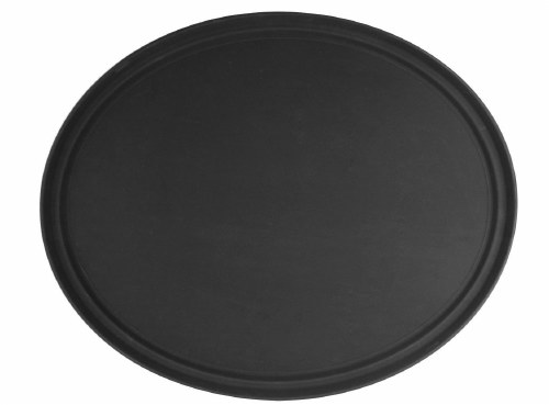 SERVING TRAY,FIBGL,OVAL BLACK