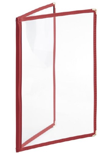 Thunder Group PLMENU-2MA Plastic Menu Cover, 4 View, Burgundy, 8.5" X 11"